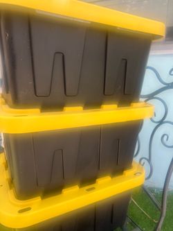 Black/yellow (5gallon) storage containers