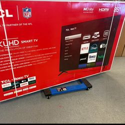 85 TV TCL smart 4K HDTV $55 down on financing free delivery six month warranty