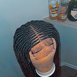 Closure braided wig