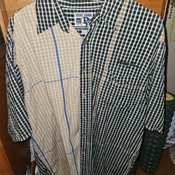 Mens Short Sleeve Dress Shirt Size L