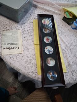 6 miniature collection plates are ready framed
