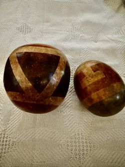 Hollow Decorative Gourds - Set Of 2 - Like New