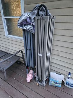 Folded Canopy Tent Frame with Cover