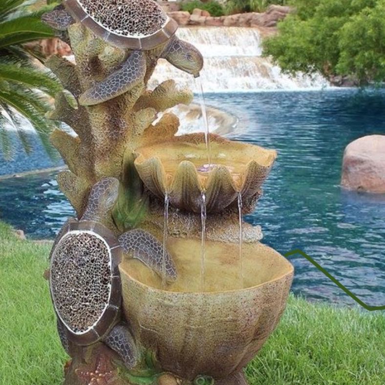 Design Toscano Turtle Cove Cascading Garden Fountain  