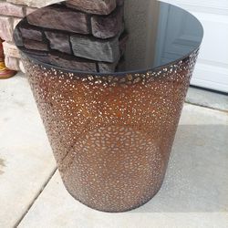 Accent Table Metal Glass Top