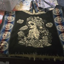 Sugar Skull Poncho New