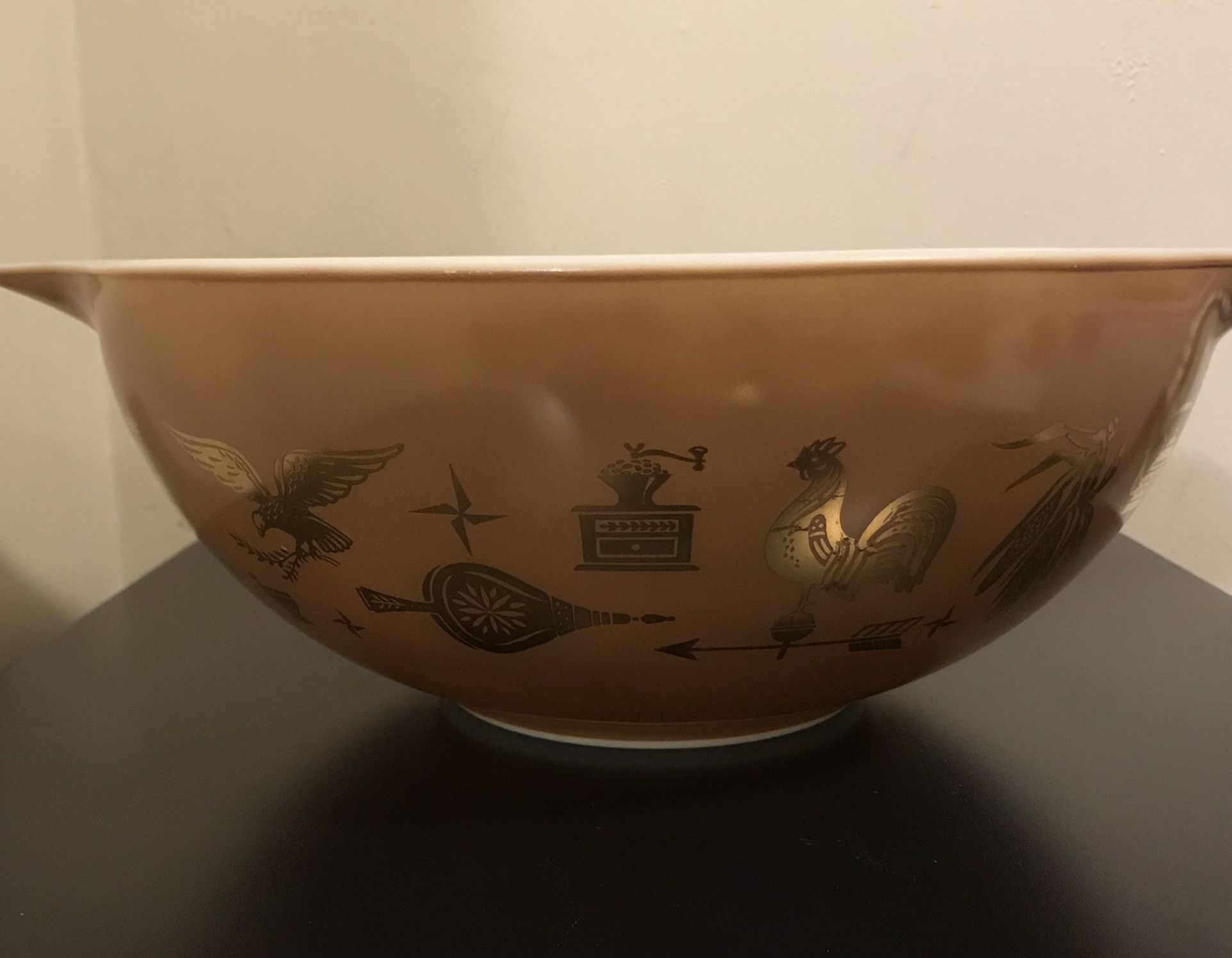 Vintage Pyrex 444 4 Large Brown Bowl Cinderella Early American