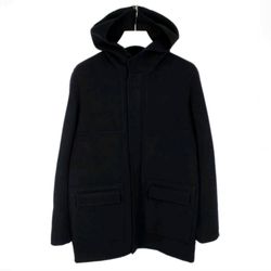 ZAPA Coat Men EU 48 / US 38 - M Wool Blend Thin Hooded Hide Zip Dark Navy Pockets Unlined  FROM POLAND 