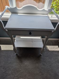 White wooden antique table