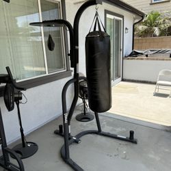 Everlast Punching Bag & Stand With Speed Bag