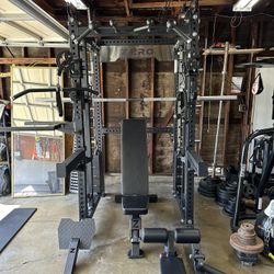Smith Machine 400 | Adjustable Bench | 245lb Cast Iron Olympic Weights | 7ft Olympic Bar | Fitness | Gym Equipment | FREE DELIVERY/INSTALLATION 🚚 🛠️