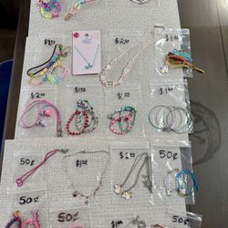 50cents - $3-Girls Jewelry- Necklaces And Bracelets