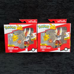 POKÉMON BATTLE FIGURE PACK PIKACHU AND CINDERACE SET OF 2