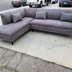 BRAND NEW 7x9ft and 9x7ft SECTIONAL CHAISE  charcoal microfiber  custom made available