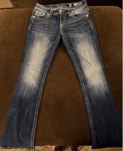 Miss Me Signature Bootcut Jeans – Size 28 x 34 – Embellished Lace Pockets