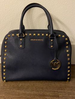 Michael Kors Large Studded Navy Blue Purse 