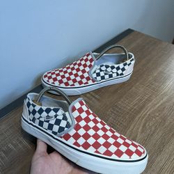 VANS Slip On Women's  Shoes Checkerboard Checkered Sneakers Canvas Size 9.5