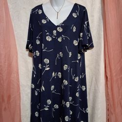 Gilli Ladies Navy Blue & Cream Floral Dress