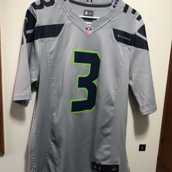 Nike NFL Authentic On-Field Seattle Seahawks #3 Wilson Gray Blue Size Small 