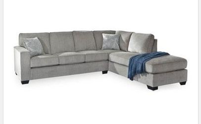 Ashley Brand Sectional Sofa Couch In Silver Gray Or Dark Blue