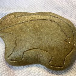 3 Different Hand Carved River Rock Native American Inspired Totem Animals 