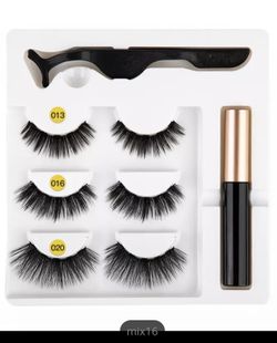 Magnet Eyelash Magnetic Liquid Eyeliner & Magnetic False Eyelashes & Tweezer Set Waterproof Long Lasting Eyelash Extension