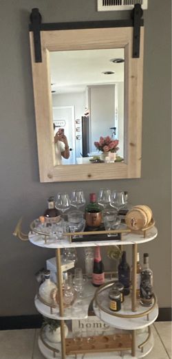 WOODEN FARMHOUSE MIRROR