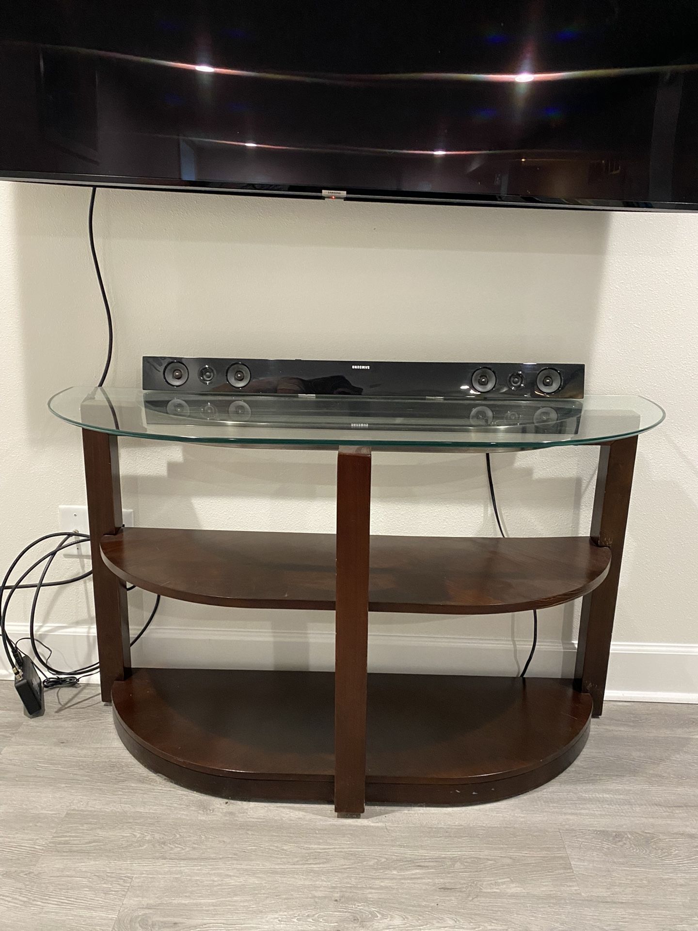 Wood + Glass TV Stand