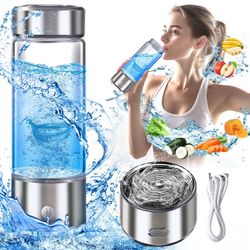 Hydrogen Water Bottle, Hydrogen Water Bottle Generator with SPE PEM Technology Water Ionizer,Portable Rechargeable 3 Min Quick Electrolysis - Suitable