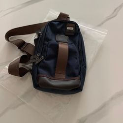 TUMl Blue Nylon Crossbody Sling Bag 