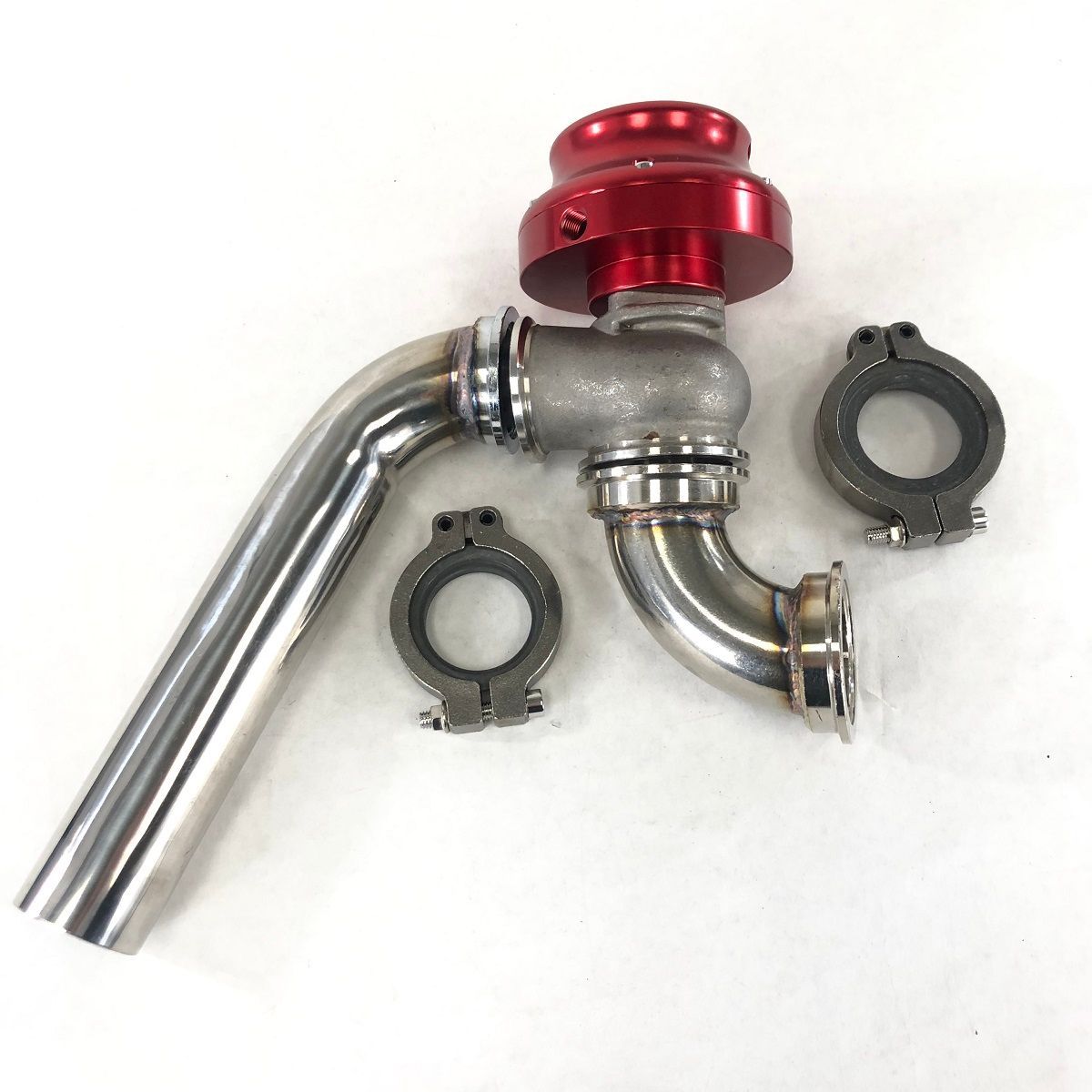 38MM V-band Wastegate+ Exhaust 75 degree adapter +90 Degree Elbow Inlet Adapter (WG EM38 VBAND RD +DP WG38MM VBAND 90D+DPWG38MMVB-38