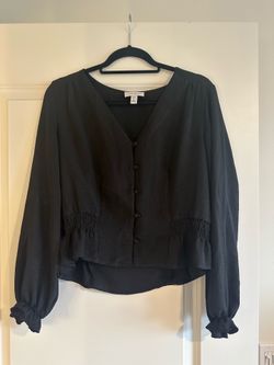 Topshop Women’s Black Blouse Size 8