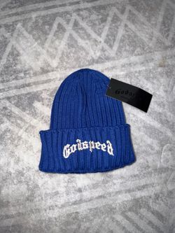 Godspeed Blue Ribbed Knit Beanie