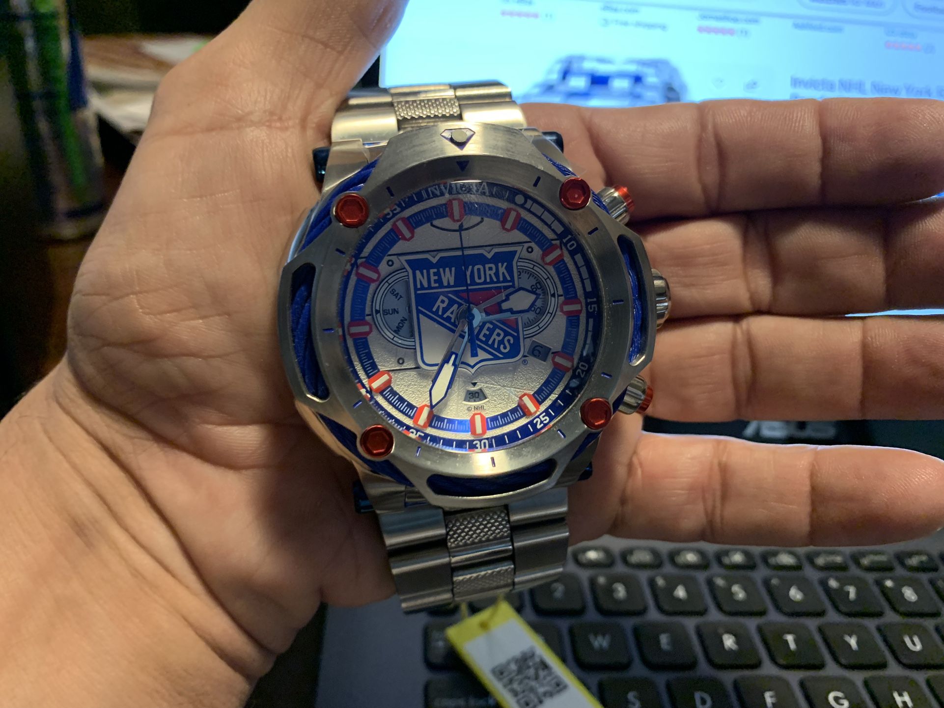 INVICTA NHL NY RANGERS SWISS RONDA Z60 Caliber Men's Watch 60mm
