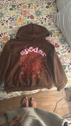 Brown Sp5der Hoodie Small
