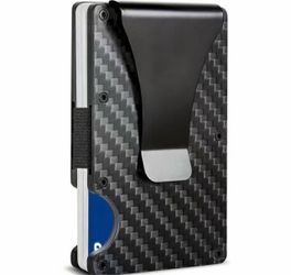 Slim Wallet For Men - Front Pocket RFID Blocking Minimalist Wallet For Men - Metal Wallet With Money Clip