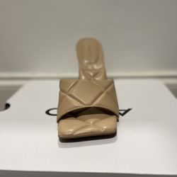 Nude Quilted Mule Heels – Chic, Minimalist, & Timeless