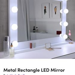 Metal Rectangle LED Mirror - Vanity Mirror White