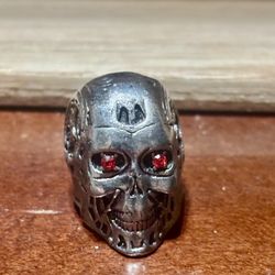 TERMINATOR SKULL RING NOW WITH RED EYES