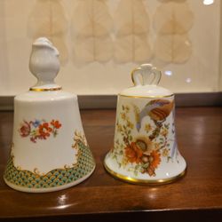 German Porcelain Bell Pair – Kaiser & Bareuther Bavaria (Danbury Mint Exclusives)