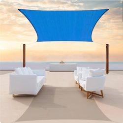 Rectangle Shade Sail 8 x 12-ft Blue Shade sail