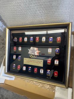 1984 LA Olympics Limited Edition Collectors Pin Set Framed