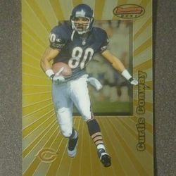 1998 Bowman's Best Curtis Conway #77 Chicago Bears Wide Receiver Gold Looking Topps Football Vintage Collectible Card NFL
