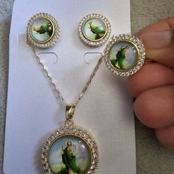 Gold Plated San Judas Set 