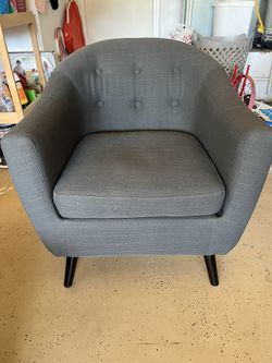 Grey Fabric Chair, Upholstered