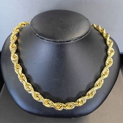 14K 26" Gold Rope Chain. 192.9 Grams. 8.1 mm thick. 
