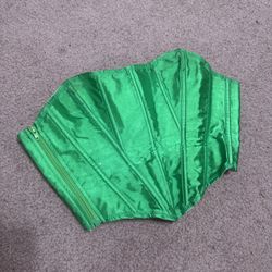 Medium green satin corset top Rennisance Victorian costume cosplay festival rave