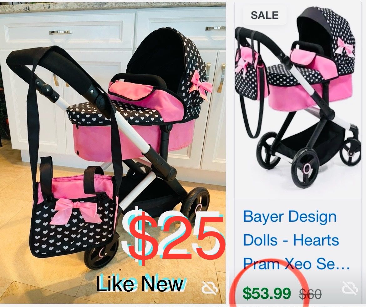 $25 like New Baby Doll Stroller adjustable handle and position with a matching Purse π