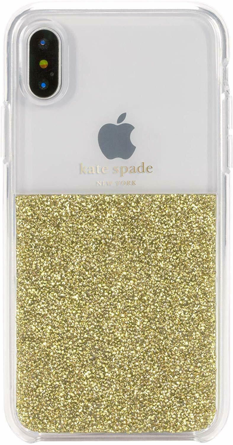 Kate Spade New York - Protective Case for Apple iPhone X and XS (Clear/Gold) NEW