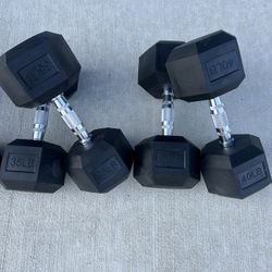 New pair of 35lb and 40lb rubber dumbbells  $150